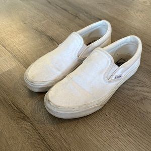 White Slip On Vans
